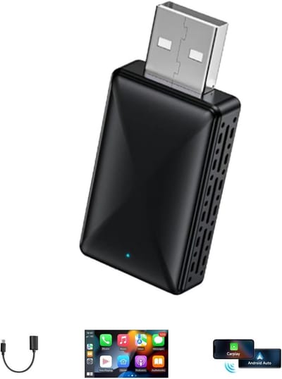 Draadloze CarPlay Adapter - Auto Dongle - Navigeren Muziek Afspelen - Bedraad naar Draadloos - Mini Formaat - Zwart