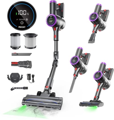 Prasky P1MAX - Steelstofzuiger Draadloos - 65000Pa - 50 Minuten - Afneembare Batterij - Geluidsniveau 70 dB