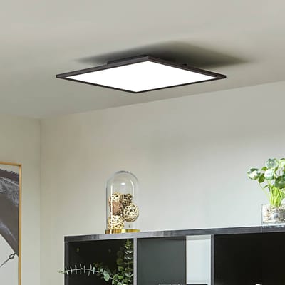 Lindby LED paneel Lamin, zwart, 40 cm, CCT, dimbaar, afstandsbediening