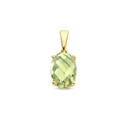 14K geelgoud hanger groen amethist 4026967