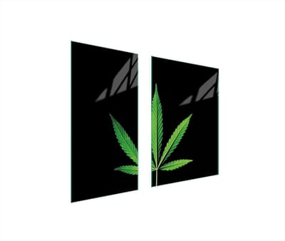 TMK ArtDeko - Snijplank - 75x52 cm - Sfeervolle Bladprint - Glas