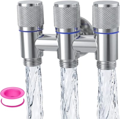 3-Weg Hoekventiel 1/2 Inch, Multifunctioneel Afvoerventiel voor Wasmachines, Verdeelventiel voor Water, Efficiënte Waterafvoer en Regeling