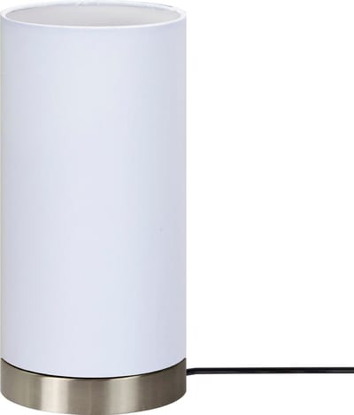 Trango Bedlamp 2018-09W *WHITE* Tafellamp met stoffen kap in wit met 1x E14 lamphouder incl. 140cm voedingskabel met AAN/UIT-schakelaar , vensterbanklamp, Office tafellamp