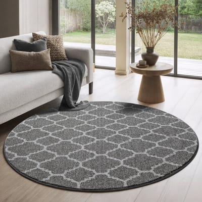 Muratap Rond boho klasik | laagpolig vloerkleed | modern tapijt | woonkamer, slaapkamer