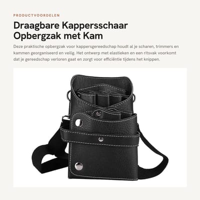 Dailygoods - Draagbare Kappersschaar Opbergzak met Kam en Riem