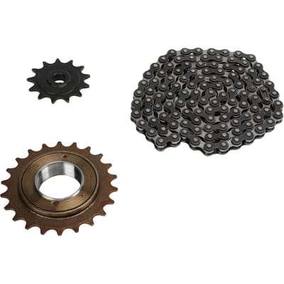 114 Maillons Chaîne 410 22D 22 Dents Pignon 410 13D 13 Dents Pignon Kit Chaîne Pignon pour Scooters Vélos Motos black