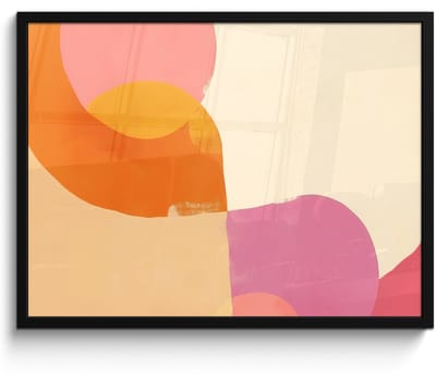 Poster in lijst - Fotolijst 70x50 cm - Posters - Vormen - Abstract - Kleurrijk - Posterlijst zwart - Decoratie - Wanddecoratie woonkamer - Muurdecoratie slaapkamer