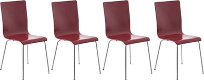 CLP Pepe Set van 4 wachtkamerstoelen rood