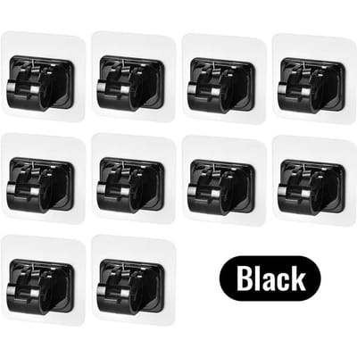 10/2 stuks Gordijnroedehouder Haak Zelfklevend Nagelvrij Gordijnklem Haken Keuken Badkamer Verstelbaar Wandhangend Rek Houder 2PCS