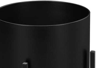 Vente-unique Set van 2 metalen plantenpotten - D. 25 x H. 39 en D. 23 x H. 35.5 - Mat zwart - EDMEE