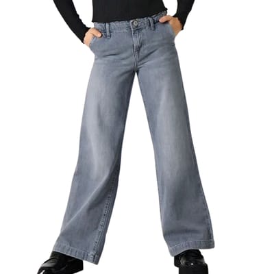 ONLY KOGCOMET WIDE LEG DNM MAT624 NOOS Meisjes Jeans - Medium Grey Denim - Maat 164