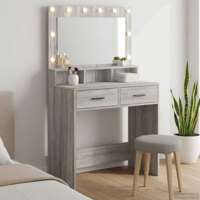vidaXL - Kaptafel - Grijs - Sonoma - 79 - x - 41 - x - 135 - cm - Bewerkt - hout