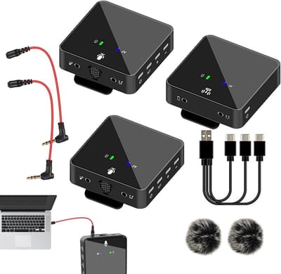 Draadloos Microfoonsysteem - Clip Microfoon - Ruisvrije Opnames - Directe UHF Verbinding - 20x9x7 cm - Zwart