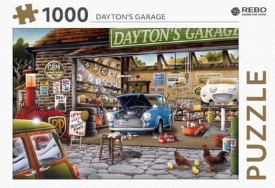 Rebo legpuzzel 1000 stukjes Daytons Garage - puzzel volwassenen.