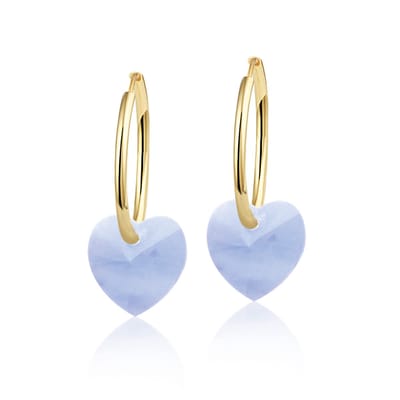 Montebello Oorbellen Claire HG85 - Swarovski Hart - 925 Zilver Verguld - Ø10mm - 20mm
