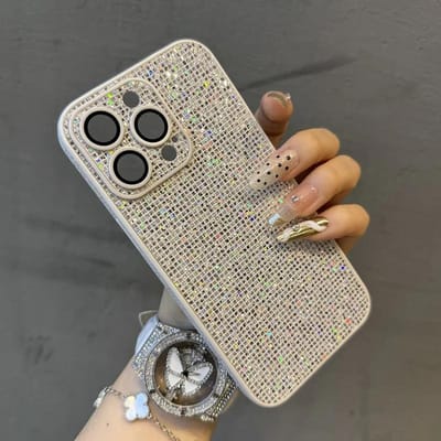 Luxe Camera Lens Glas Bescherming Glitter Hoesje voor iPhone 17 16 15 14 13 12 11 Pro Max Bling Leer Skin Schokbestendig Cover For iphone12 gray