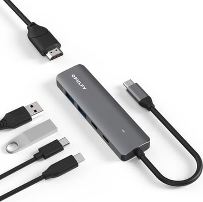 Opulfy - 5-in-1 USB-C HUB - Docking Station - HDMI - Telefoon - Tablet - USB C Hub - USB - Splitter - USB-C - Power Delivery - 5-in-1 USB-C Docking Station
