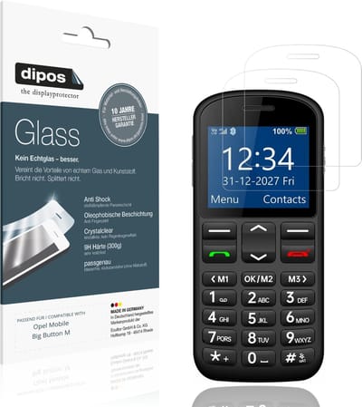 dipos – 2x Pantserfolie geschikt voor Opel Mobile Big Button M | 9H Screenprotector