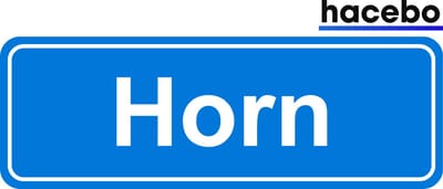 Hacebo - Plaatsnaam Sticker - 29x10 CM - Horn sticker - Verkeersborden sticker - grappige cadeaus - Horn