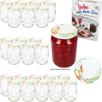 24-delige set inmaakpot 720 ml TO 82 Osterfreude deksel incl. receptenboekje