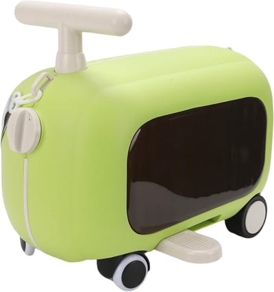 Kinder Koffer - Reiskoffer Peuters - Op Reis - 90 Graden Klapvoetsteun - 47x32x24 cm - Groen