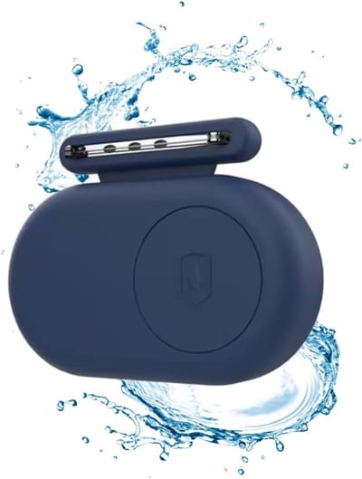 Hoesje geschikt voor Samsung SmartTag 2 - Met broche - Siliconen Cover - Blauw - CHPN