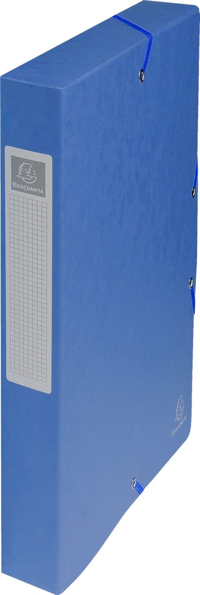Exacompta 8x Klasseerdoos glanskarton Rug 40mm - A4 - Blauw - 50402E
