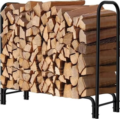 Brandhoutrek - Houtopslag - Praktische opslag - Robuuste constructie - 10x10x10 mm - Zwart