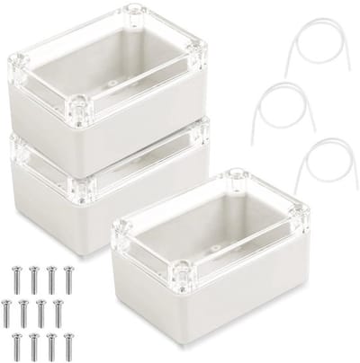 Waterdichte IP65 behuizing voor elektronische apparaten, 100 x 68 x 50 mm, kunststof met doorzichtige deksel, universele projectbehuizing voor diverse toepassingen