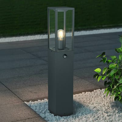 Trio Lighting Sensor-tuinpadverlichting GARONNE, antraciet, hoogte 80 cm, metaal IP44