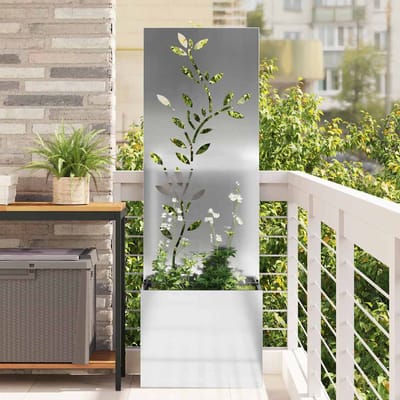 vidaXL - Tuin - Privacy - Scherm - Bloemen - Zilver - 50 - x - 32 - x - 150 - cm