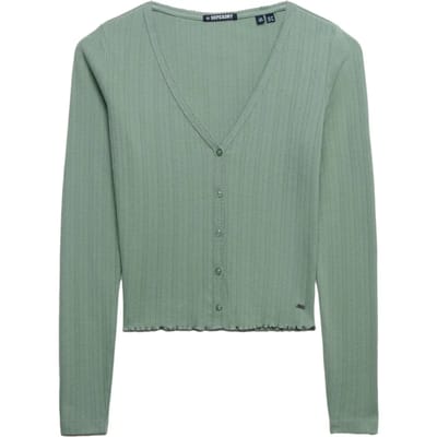 Superdry Athletic Essential Pointelle Vest Green Grootte: 40