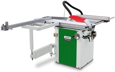 Formaatzaag met roltafel zaaghoogte 100 mm langszagen 137 cm 3 kW 400V incl. cirkelzaagblad dia. 315 mm Holzstar FKS315-1500E