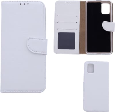 LuxeBass Hoesje geschikt voor Samsung Galaxy A31 - Boekhoesje met kaartvakken - Wit gsm hoesje - telefoonhoes - telefoonhoesjes