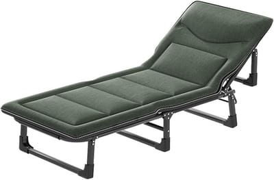 Opvouwbaar Kampeerbed - Logeerbed Slaapbed - Kamperen en Ontspannen - 4-Posities Verstelbaar - 190x68x30cm - Groen