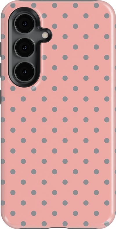 Polka Dots Hoesje Samsung Galaxy S24 | Geschikt Voor Mag | Stippen Design Backcover Samsung Galaxy S24 Soft Grey Dots