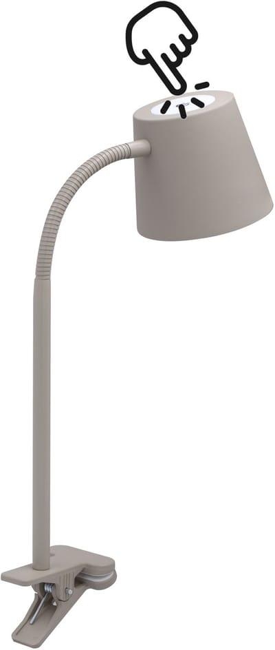 Trango Batterij Oplaadbare LED Clip Lamp 2017-22B in Beige Touch Traploos dimbaar 6W 2700K Warm Wit IP44 Spatwaterdichte Klem Lamp Voor Slaapkamer Leeslamp Camping Tuin Tafellamp