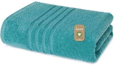 Lavea® 1 Handdoek 50x100 cm van 100% biologisch katoenen badstof, zacht en absorberend, voor thuis, hotel en spa – badhanddoek – Oceaanblauw