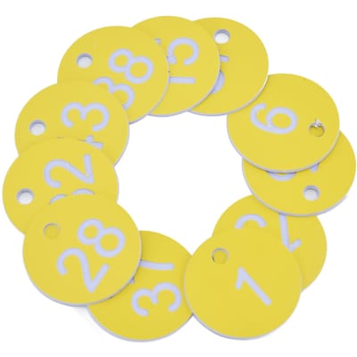 50 Stuks Bijenkorf Tag ABS Ronde Genummerde Borden Labels met Gat Vee Bijenteelt Benodigdheden Light Yellow white