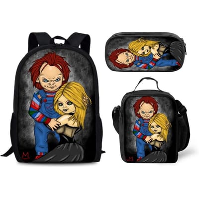 Horror Chucky Schooltas Rugzak Lunchtas Etui Set Cadeau voor Kinderen Studenten