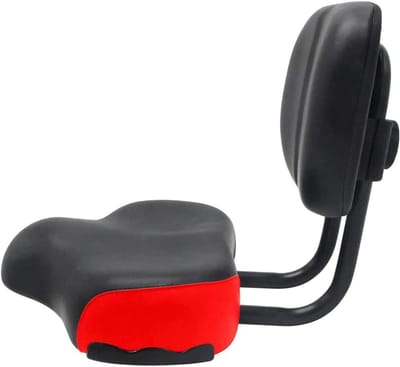 Fietsstoeltje met Rugleuning - Fietszadel Rugsteun - Comfortabel Fietsen - Universeel Verstelbaar - 292x24x35cm - Red Rood