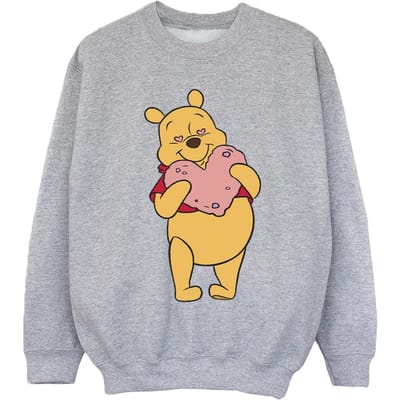 Disney Meisjes Winnie The Pooh Sweatshirt met hartjesogen (Sportgrijs)