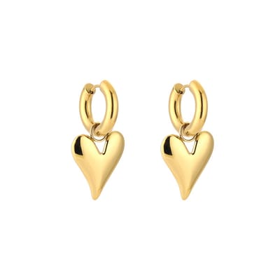 Oorbellen Boldy Heart 2.0 - Goud - Stainless Steel