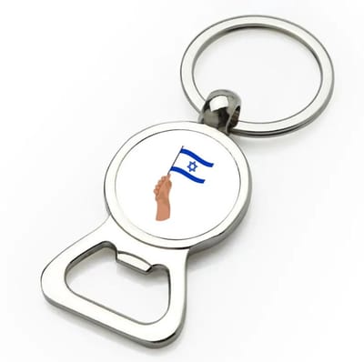 Akyol - israël vlag met hand flesopener - Israël - mensen die liefde willen geven aan israel - degene die van israël houden - supporten - oorlog - verjaardagscadeautje - gift - geschenk - kado - 9 bij 3 cm
