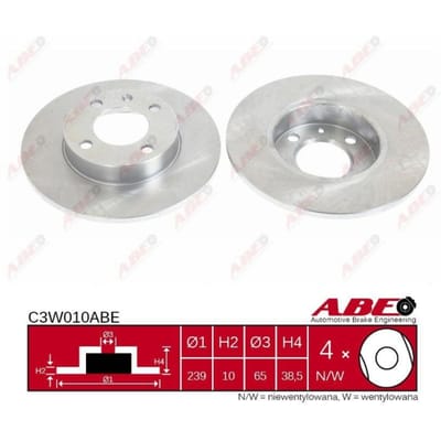 Remschijf ABE C3W010 voorkant, compleet, 1 Stuk