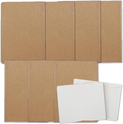 Dailygoods- Notitieboek A5 - 7 Stuks - Duurzaam Papier - Vintage Ontwerp - Lichtgewicht - Geschikt Voor Studenten/Artiesten - Schrijfblok