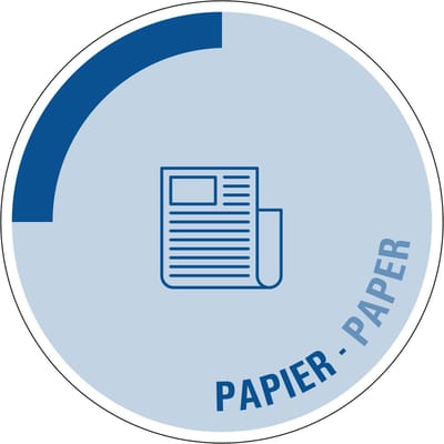 Papier sticker - tweetalig 100 mm