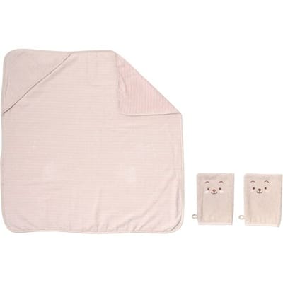 LUPILU Baby handdoek 85 x 85 cm, met capuchon (Gestreept)
