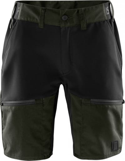 Fristads Carbon semistretch korte broek - Legergroen/zwart - XS