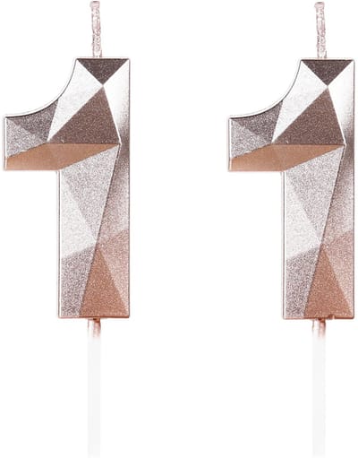 Gold 11e verjaardag kaarsen - nummer 11 kaars voor haar, gelukkige verjaardag taart topper decoraties
